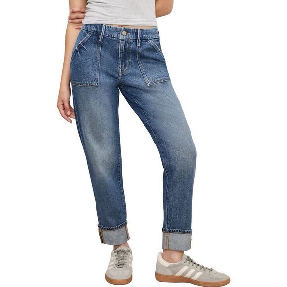 Good American Denim - Good American Petite Weekender Jeans High Rise Slim Straight Size 15